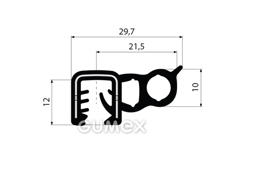 GUMMIPROFIL PIRELI U-FORM MIT SEITLICHER DICHTUNG - DICHTUNG MIT ARMIERUNG - EPDM